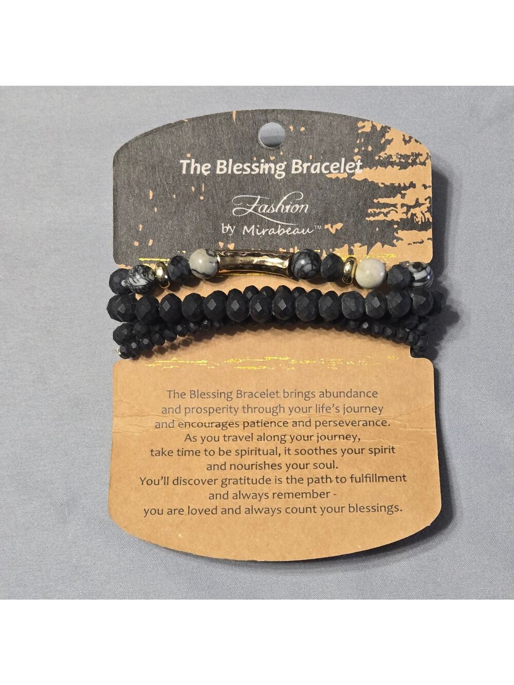 Mirabeau The Blessing Bracelet Set - Black & Marble Beads